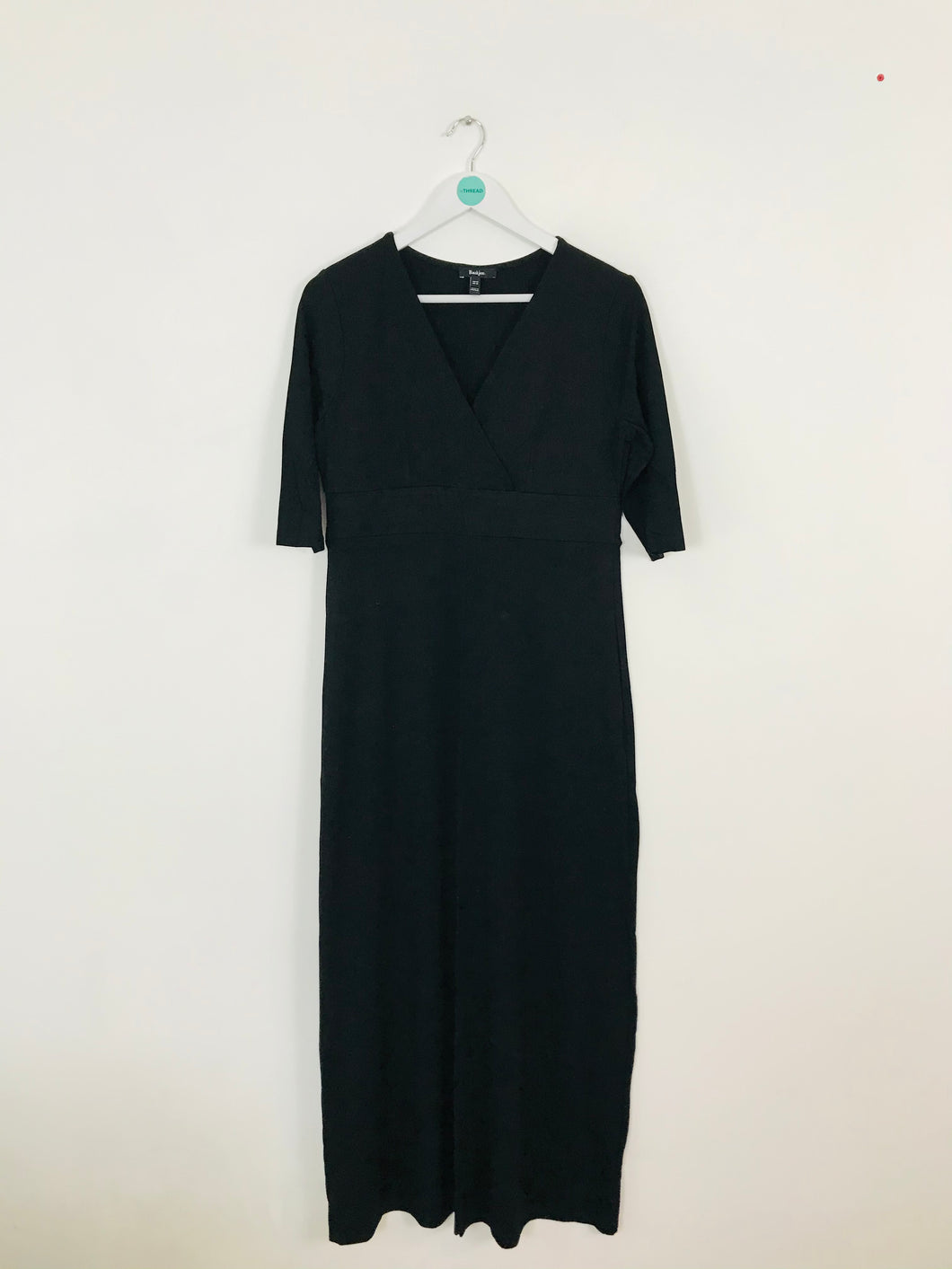 Baukjen Women’s V-Neck Wrap Maxi Dress | UK14 | Black
