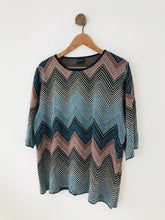 Load image into Gallery viewer, Madeleine Women&#39;s Metallic Zigzag Stripe T-Shirt | UK22 | Multicolour
