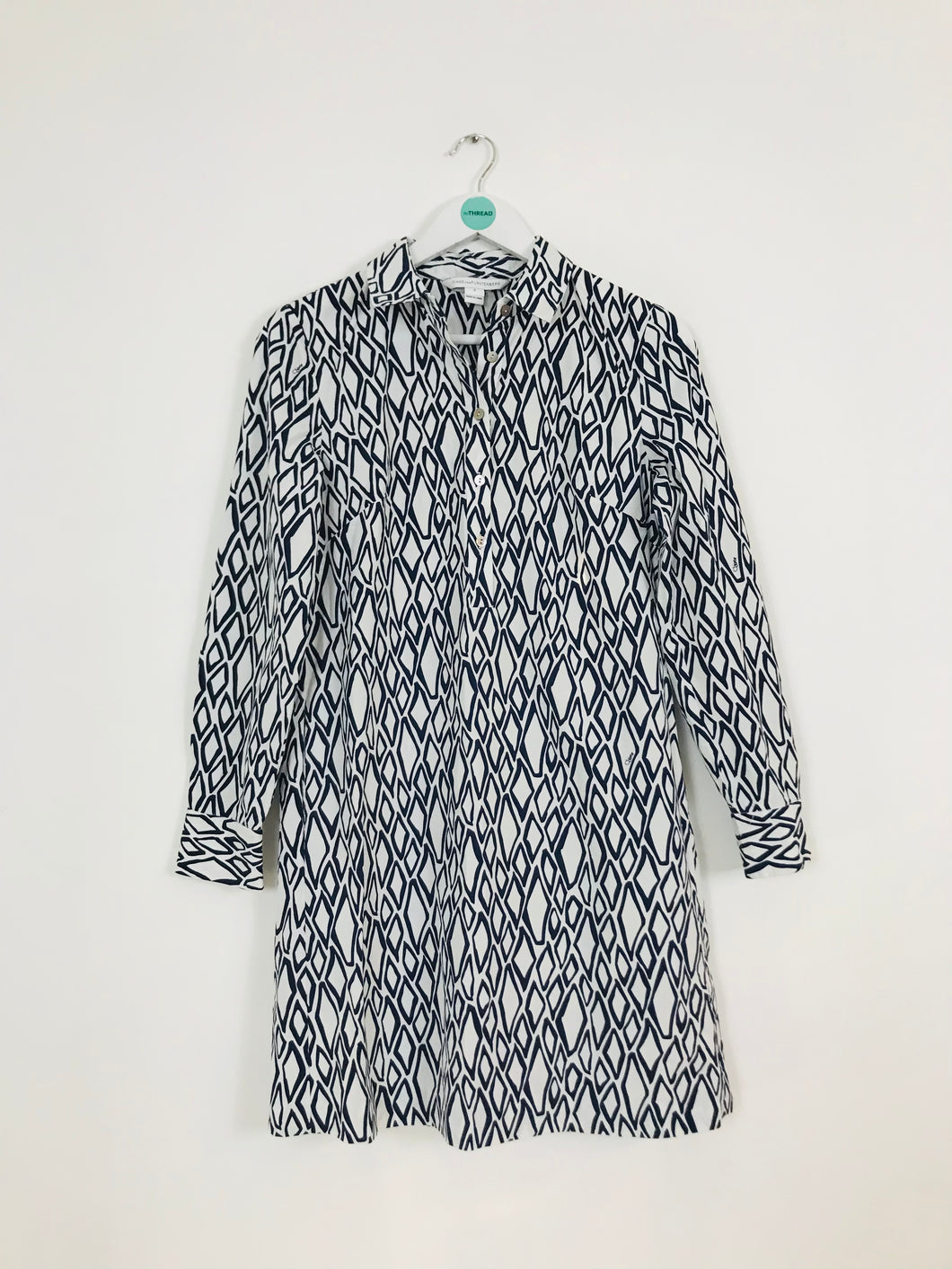 Diane von Furstenberg Women’s Geometric Print Shirt Dress | US4 UK8 | Multicoloured