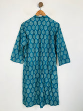 Load image into Gallery viewer, Fabindia Women&#39;s Floral Shirt Kaftan Dress NWT | L UK14 | Blue
