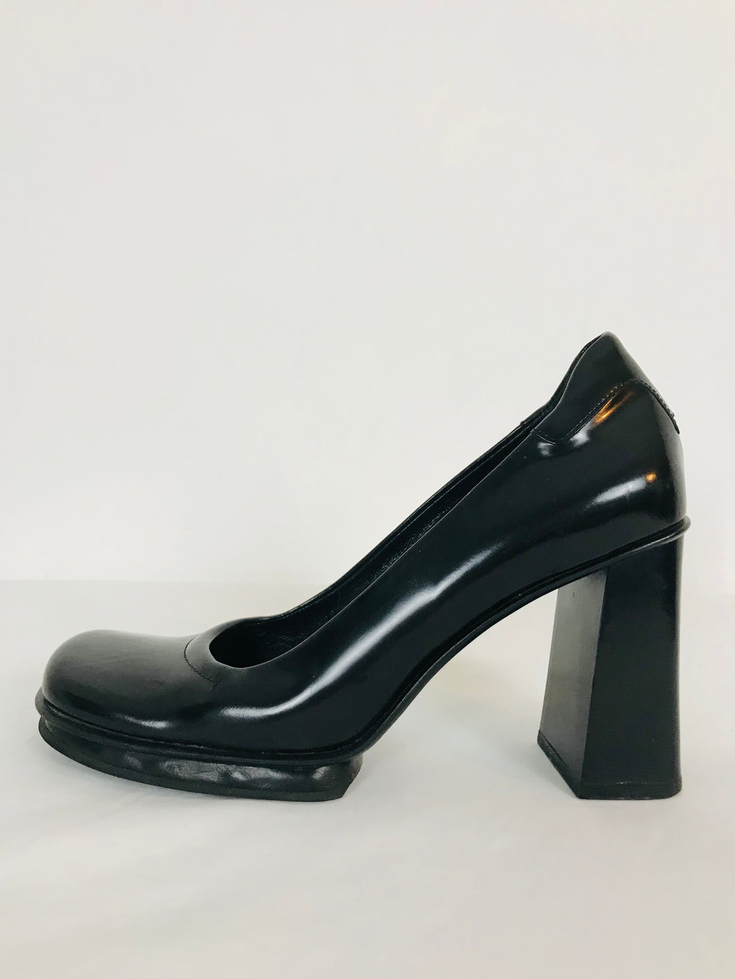 Prada Women’s Square Toe Chunky Heels | UK4.5 EU37.5 | Black