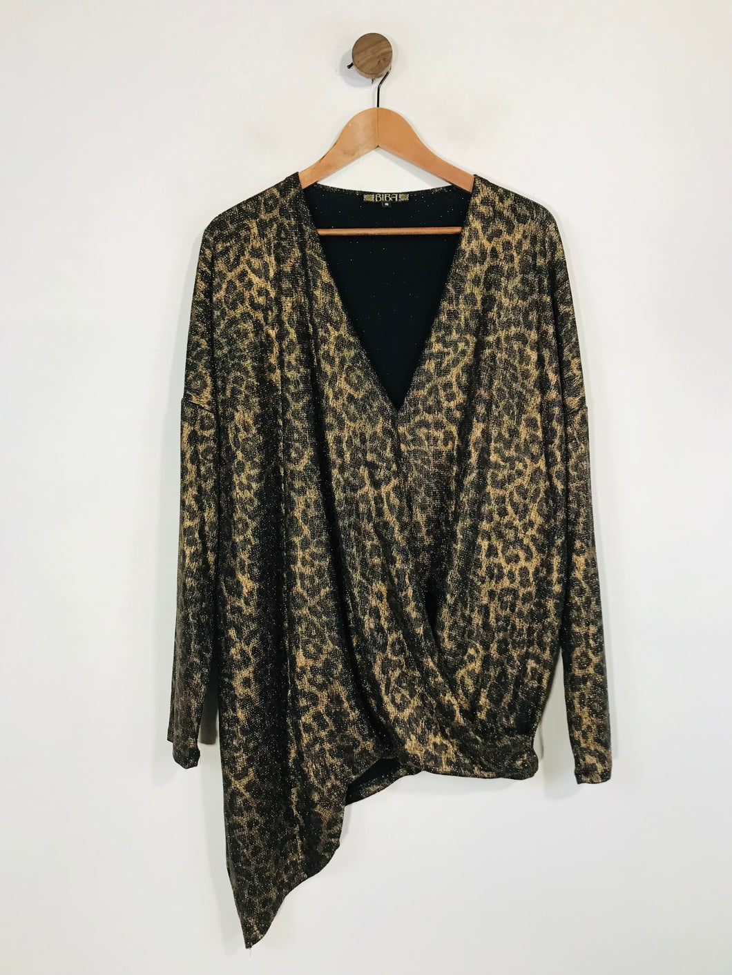 Biba Women's Leopard Print Sparkle Blouse | UK18 | Brown
