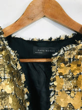 Load image into Gallery viewer, Zara Women&#39;s Sequin Blazer Jacket | XL UK16 | Beige
