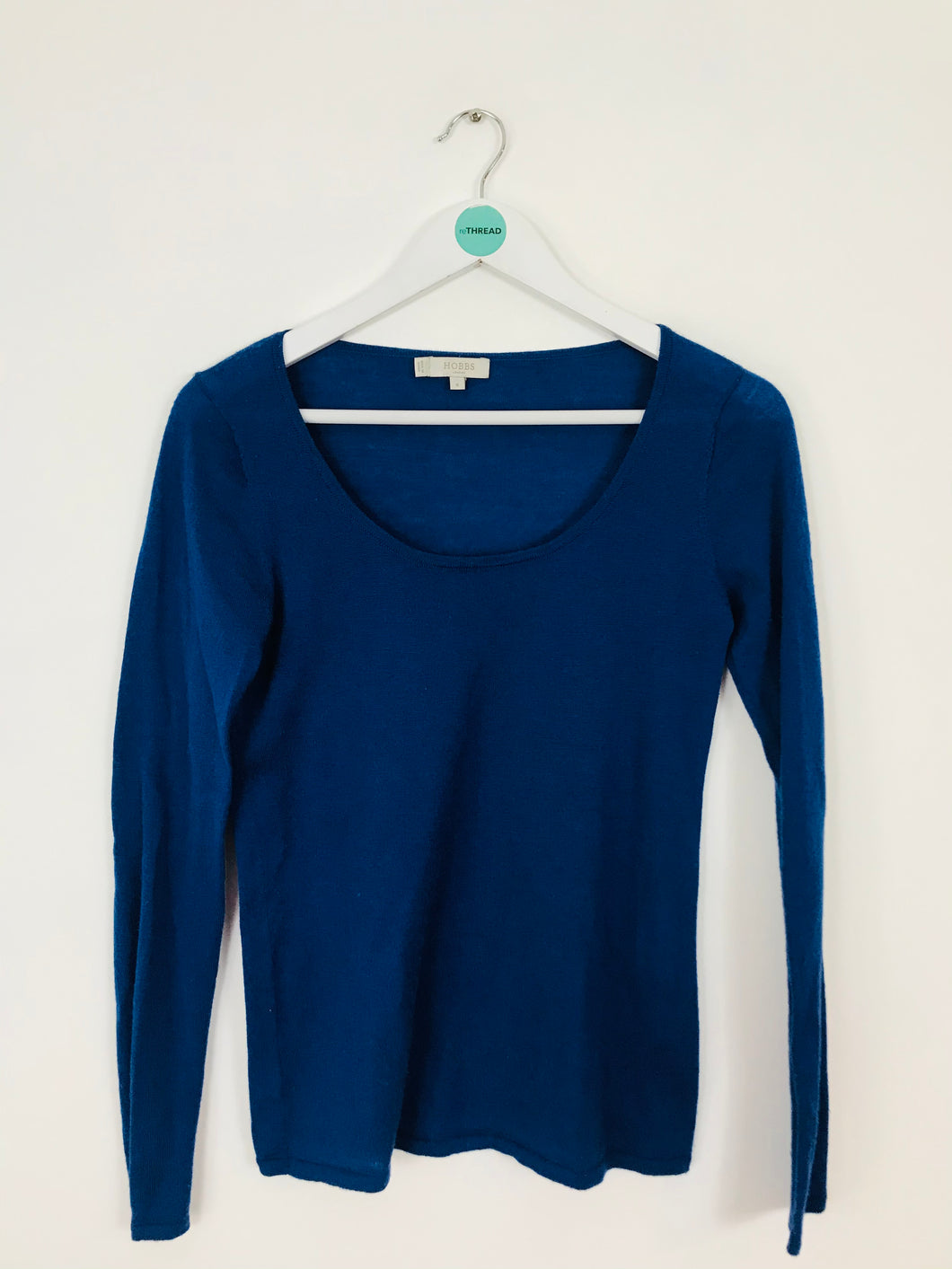 Hobbs Women’s Wool Light Knit Jumper Top | S | Blue