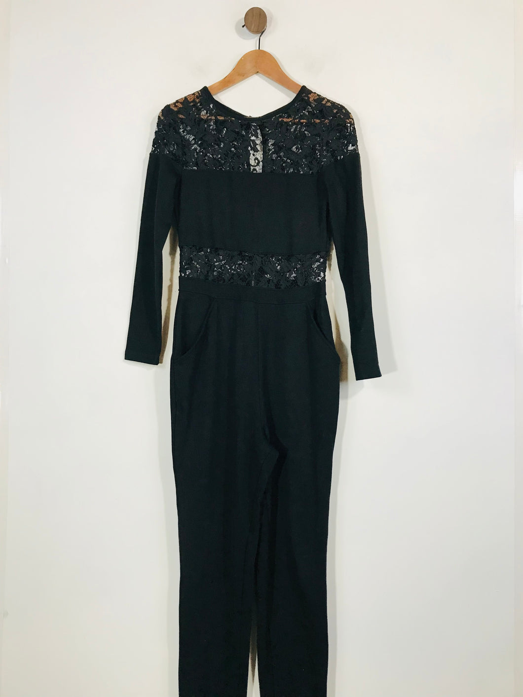 French Connection Women's Long Sleeve Lace Jumpsuit | UK12 | Black