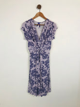 Load image into Gallery viewer, Seraphine Women&#39;s Floral Gathered Tie Up A-Line Dress | UK10 | Purple
