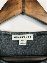 Load image into Gallery viewer, Whistles Women&#39;s Puff Sleeve Metallic T-Shirt | UK8 | Grey
