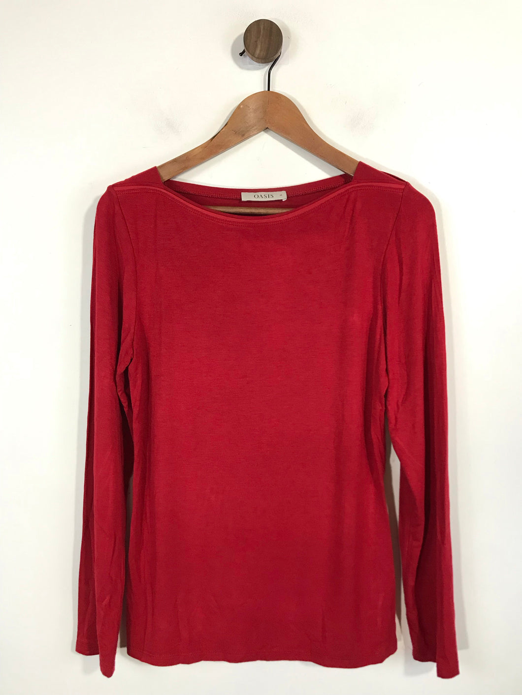Oasis Women's Long Sleeve T-Shirt | M UK10-12 | Red