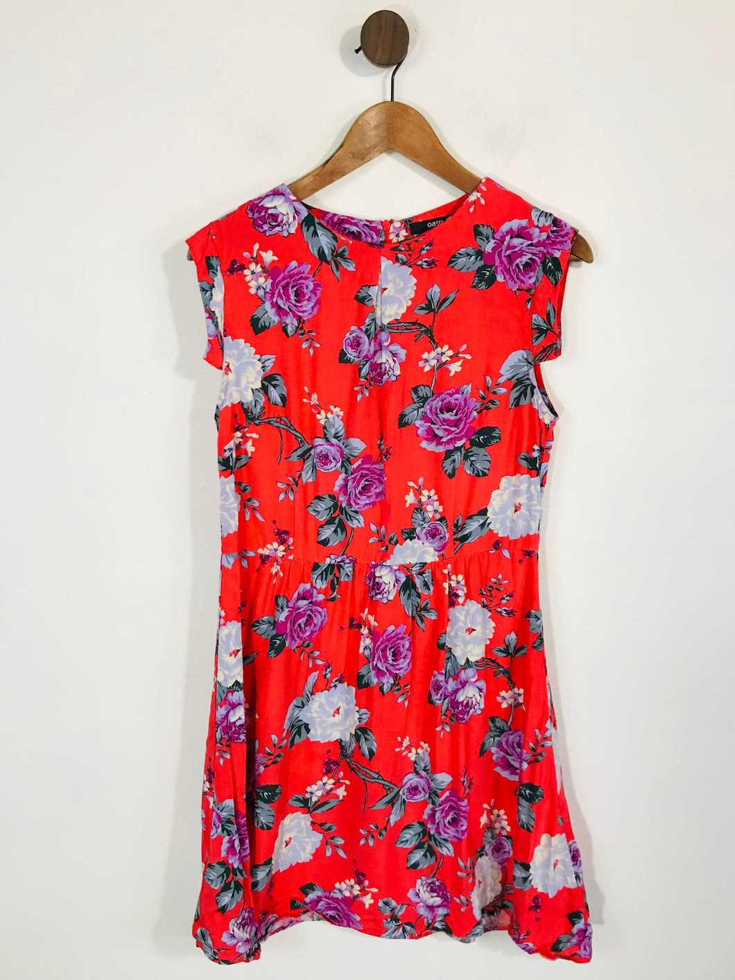 Oasis Women's Floral High Neck A-Line Dress | UK10 | Multicoloured