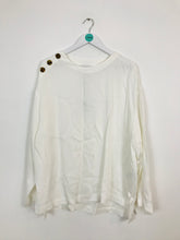 Load image into Gallery viewer, Reiss Women’s Oversized Long Sleeve Blouse | UK 14 | White
