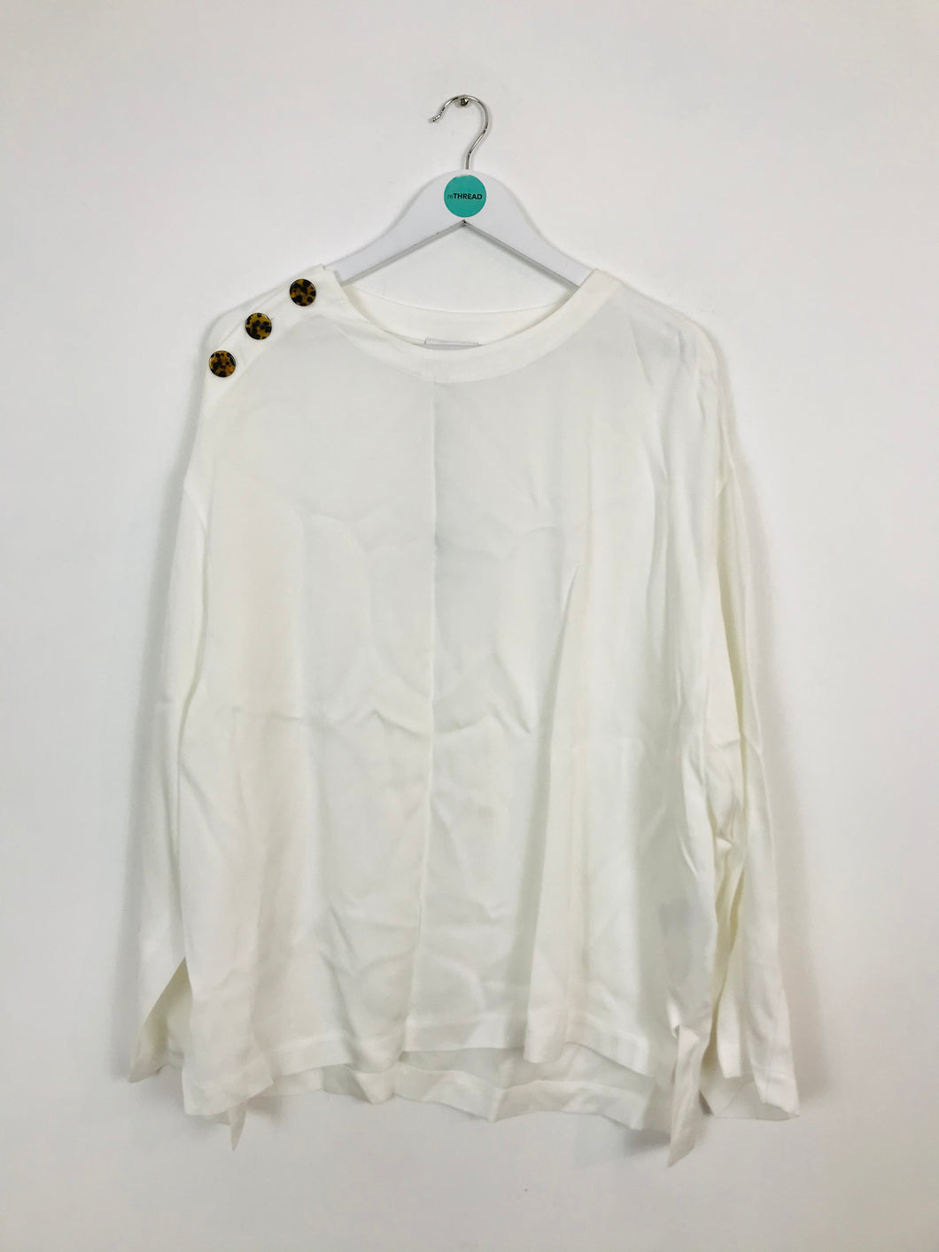 Reiss Women’s Oversized Long Sleeve Blouse | UK 14 | White