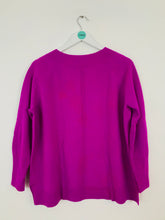 Load image into Gallery viewer, Pure Collection Women’s Cashmere Knit V-Neck Jumper | UK14 | Purple
