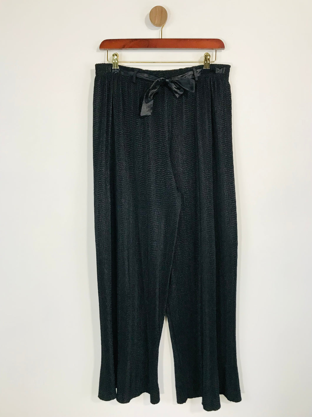 Eli & Irene Women's Crop Ribbed Casual Trousers | L UK14 | Black