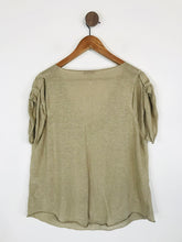 Load image into Gallery viewer, Wrap Women&#39;s Linen T-Shirt | UK16 | Beige
