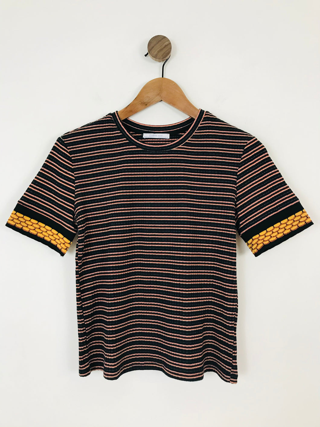 Zara Women’s Slim Fit Stripe TShirt | UK10-12 M | Multicolour