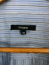 Load image into Gallery viewer, Linea Women&#39;s Striped Long Sleeve Button-Up Shirt | UK18 | Blue
