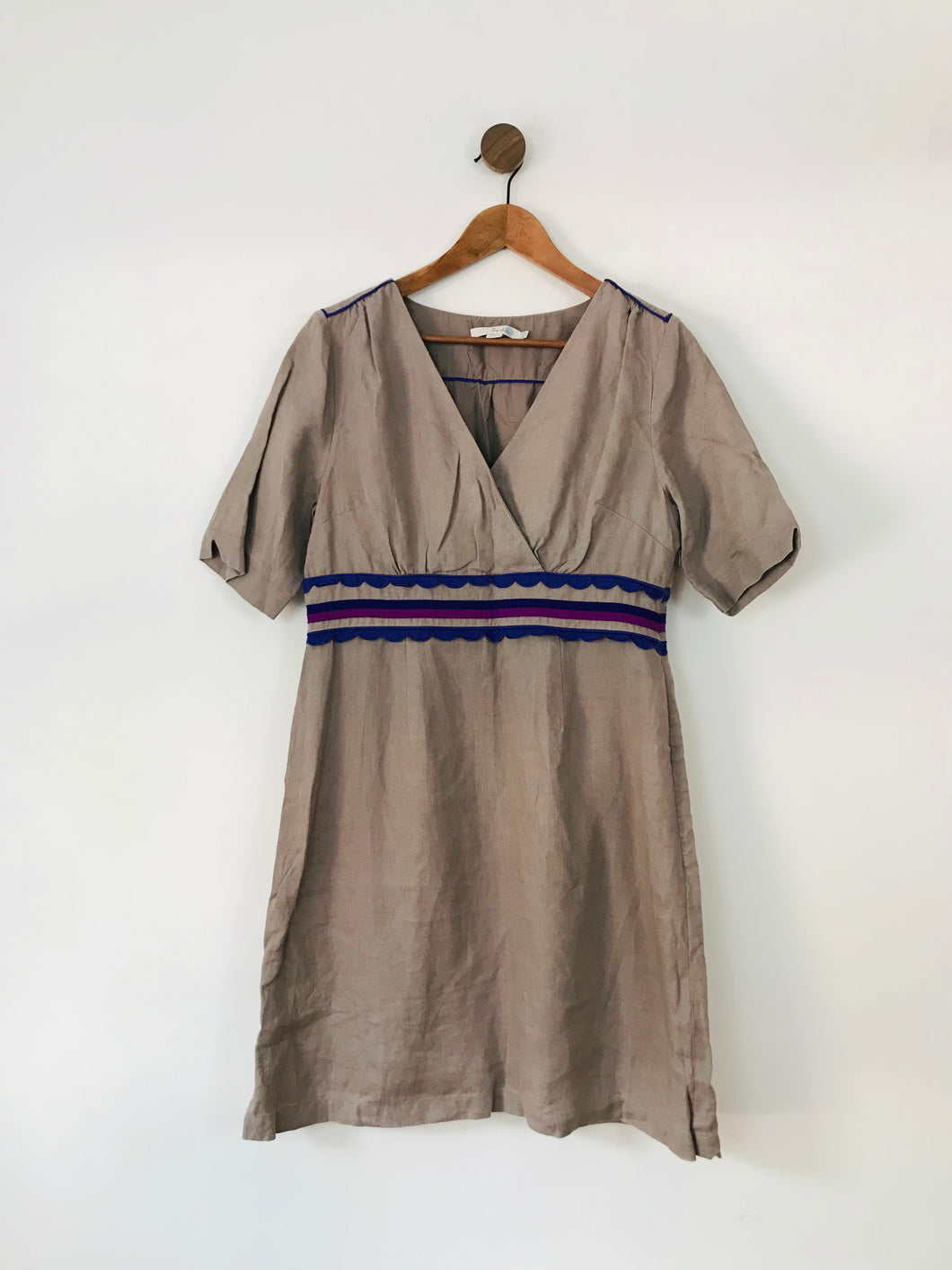 Boden Women's Linen Wrap Dress | UK14 | Grey