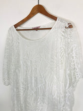 Load image into Gallery viewer, Phase Eight Women&#39;s Floral Mesh overlay Jumper | UK12 | White
