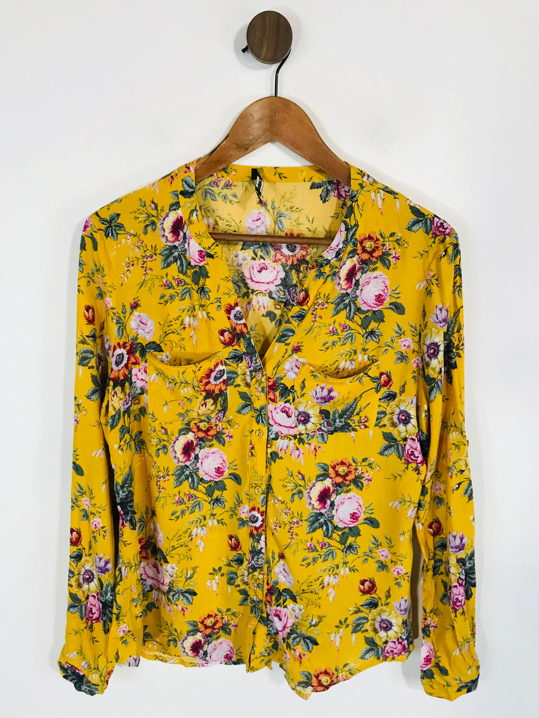 Oasis Women's Floral Blouse | UK10 | Yellow