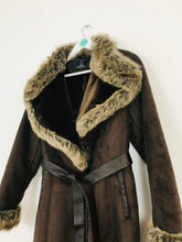 Load image into Gallery viewer, Rino &amp; Pelle Women’s Faux Fur Suede Coat | UK10-12 | Brown
