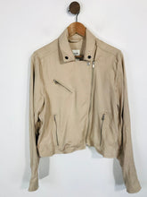 Load image into Gallery viewer, Abercrombie &amp; Fitch Women&#39;s Crop Biker Jacket | L UK14 | Beige
