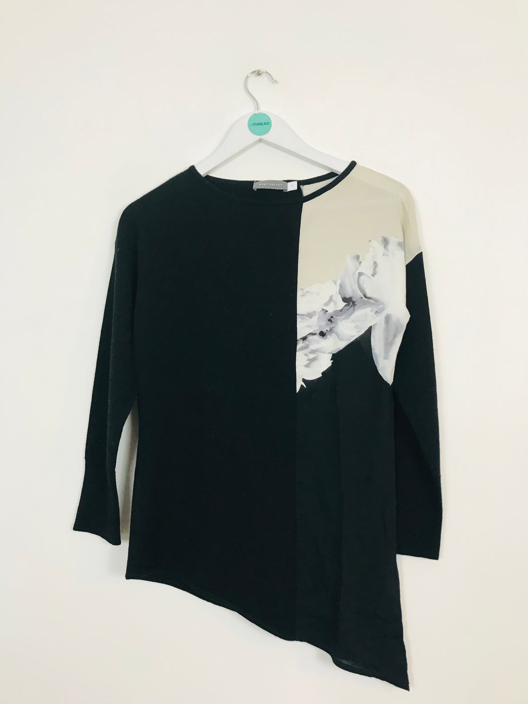 Mint Velvet Women’s Asymmetrical Wool Blouse | UK8 | Black