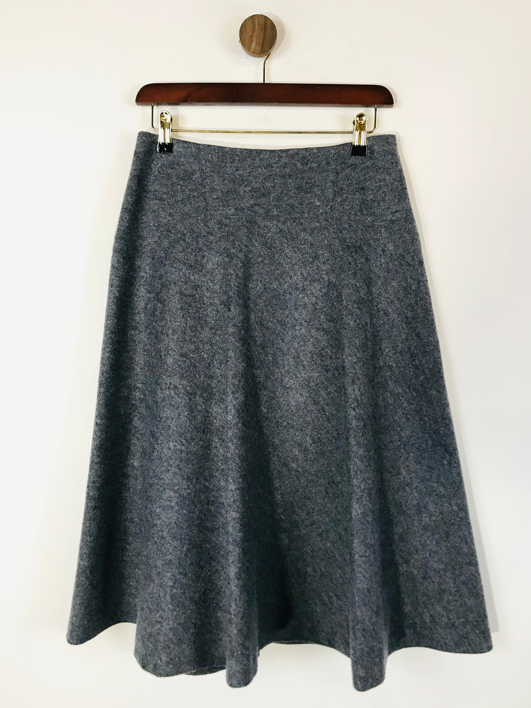 Hobbs Women's Wool High Waist A-Line Skirt | UK10 | Grey