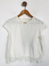 Load image into Gallery viewer, Jack Wills Women&#39;s Lace Trim T-Shirt | UK8 | White
