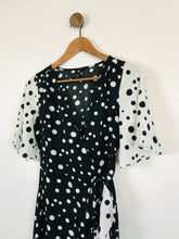 Load image into Gallery viewer, Influence Women&#39;s Polka Dot Wrap Dress | UK8 | Black
