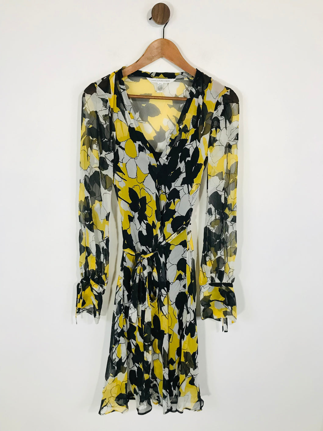 Diane von Furstenberg Women's Silk Sheer A-Line Dress | UK6 | Multicolour
