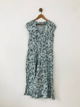 Load image into Gallery viewer, Kew Women&#39;s Linen Floral Maxi Dress | UK14 | Blue

