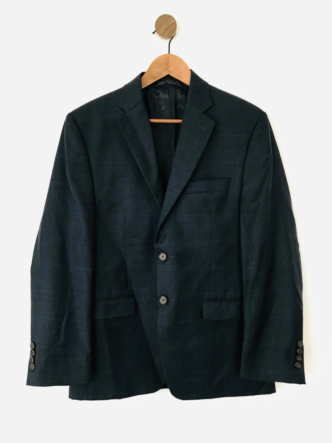 Ralph Lauren Men's Check Wool Blazer Jacket | M | Blue