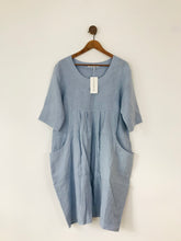 Load image into Gallery viewer, WoolOvers Women’s Linen Oversized Shirt Dress NWT | UK16 | Blue
