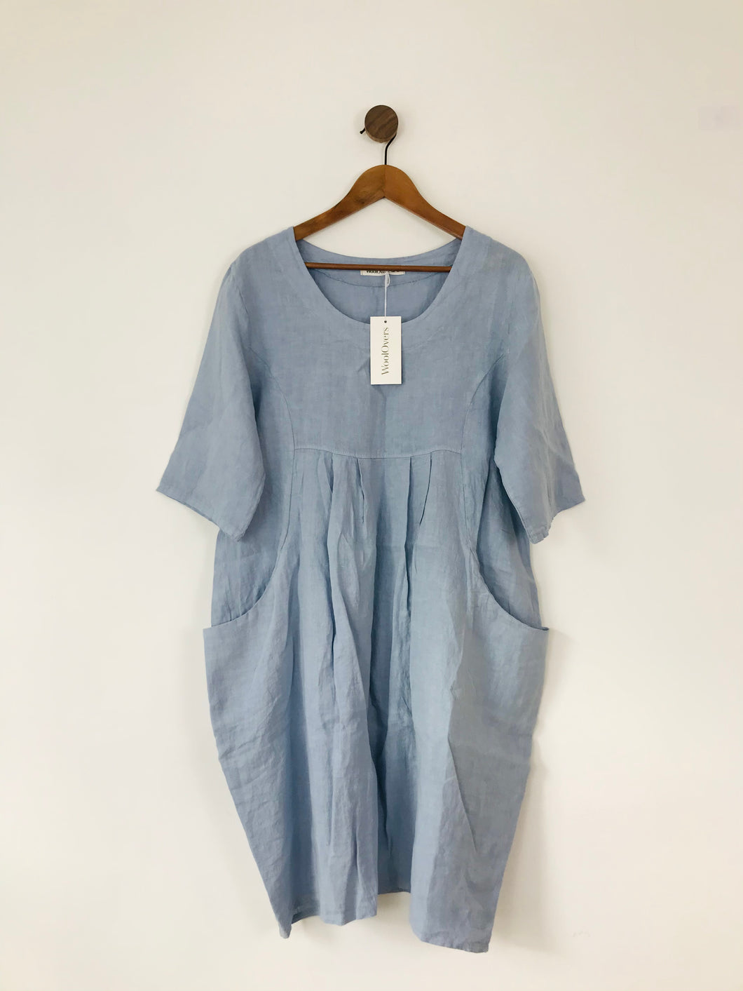 WoolOvers Women’s Linen Oversized Shirt Dress NWT | UK16 | Blue