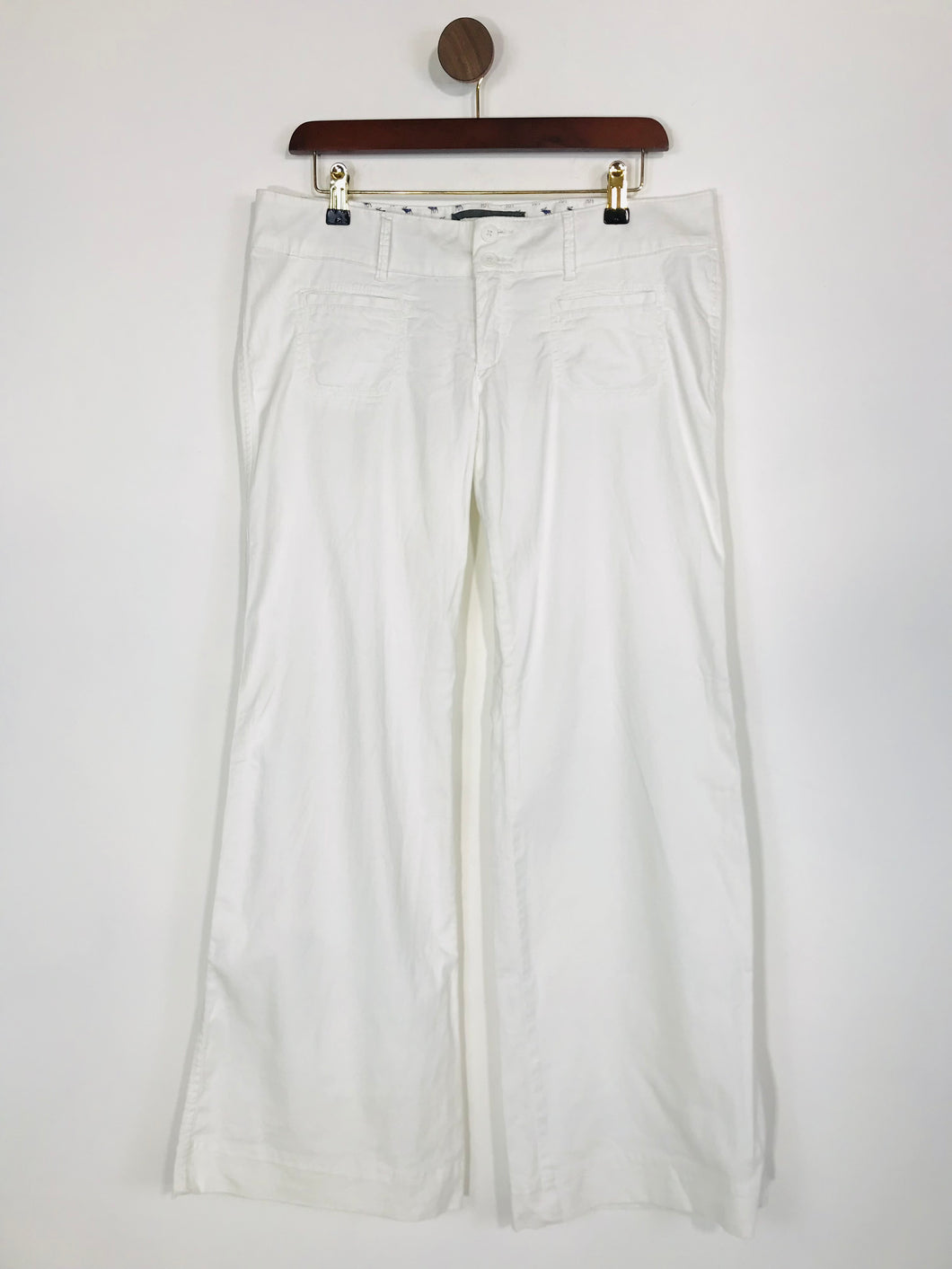Abercrombie & Fitch Women's High Waisted Wide Leg Jeans | UK12 | White