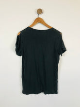 Load image into Gallery viewer, AllSaints Women&#39;s Graphic Cold Shoulder T-Shirt | M UK10-12 | Grey
