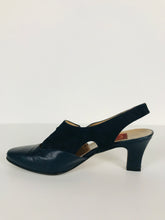 Load image into Gallery viewer, Liana Women&#39;s Button Slingback Heels | 35 UK2 | Blue
