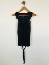 Load image into Gallery viewer, Ted Baker Women&#39;s Silk Ruffle Tie Waist Tank Top | 0 UK6 | Black
