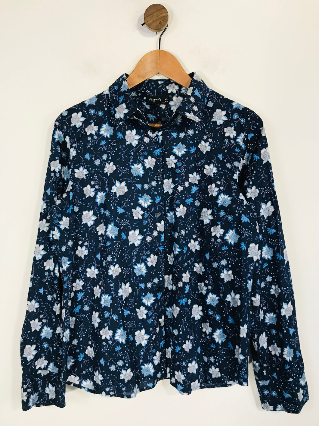 Agnes B Women's Floral Button-Up Shirt | EU40 UK12 | Blue
