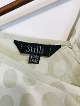 Load image into Gallery viewer, Stills Women&#39;s Silk Polka Dot Sheath Dress | EU40 UK12 | White
