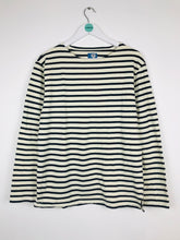 Load image into Gallery viewer, Mousqueton Womens Long Sleeve Stripe Top | UK12 | Navy and Cream
