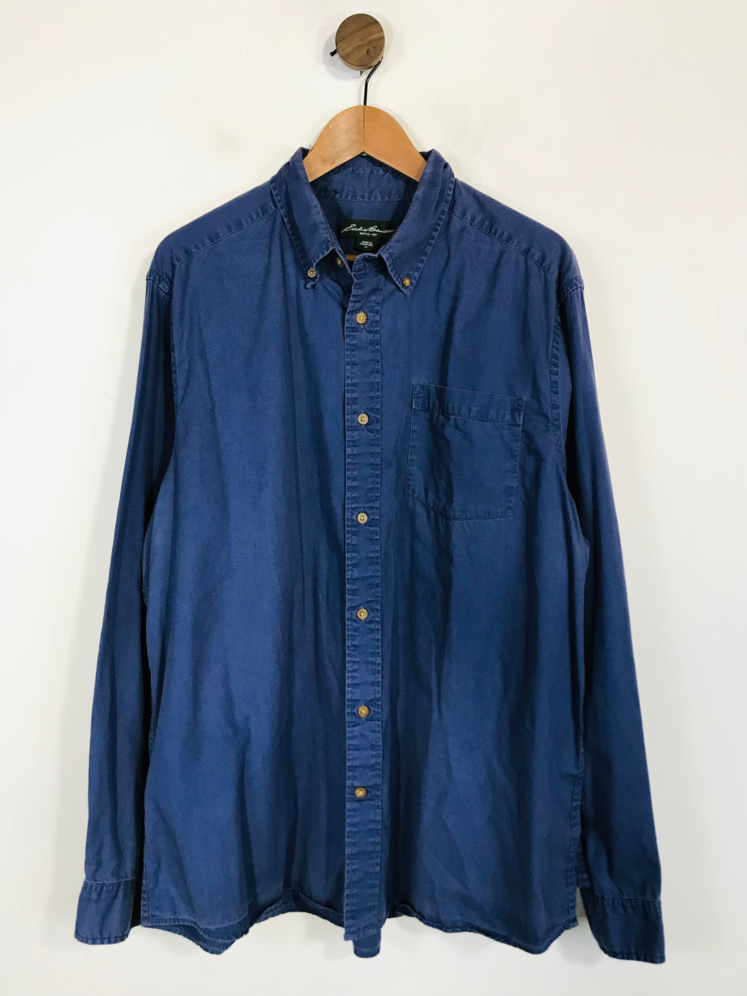 Eddie Bauer Men's Cotton Button-Up Shirt | XL | Blue