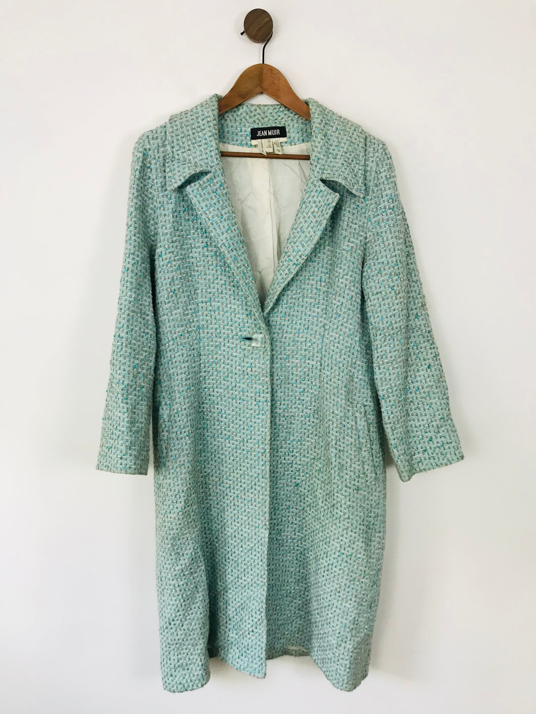 Jean Muir Women's Tweed Overcoat | UK12 | Blue