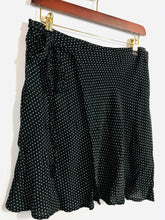 Load image into Gallery viewer, Brandy Melville Women&#39;s Polka Dot Wrap Mini Skirt | S UK8 | Black
