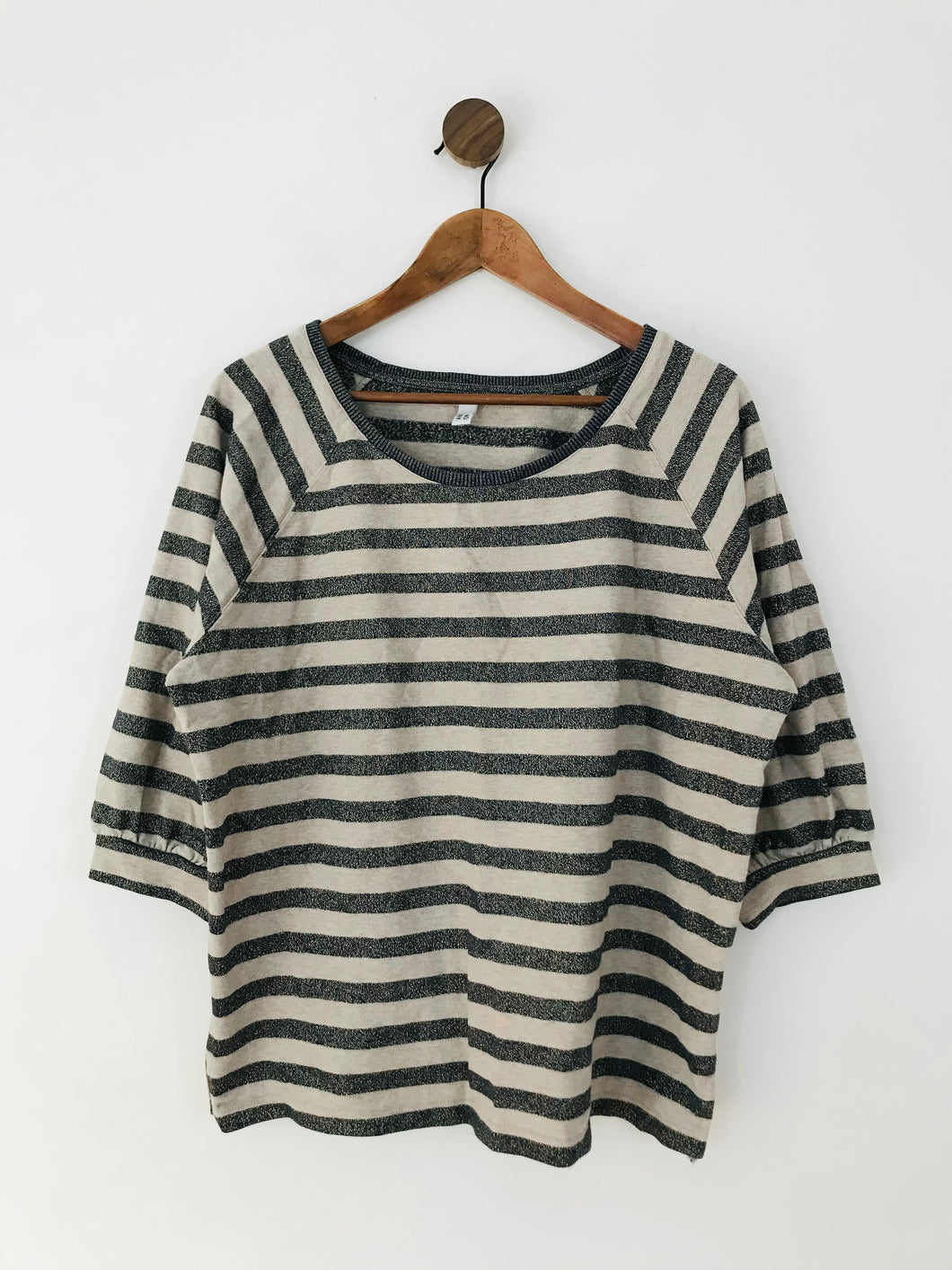 And Or John Lewis Women's Glittery Striped T-Shirt | UK14 | Multicolour