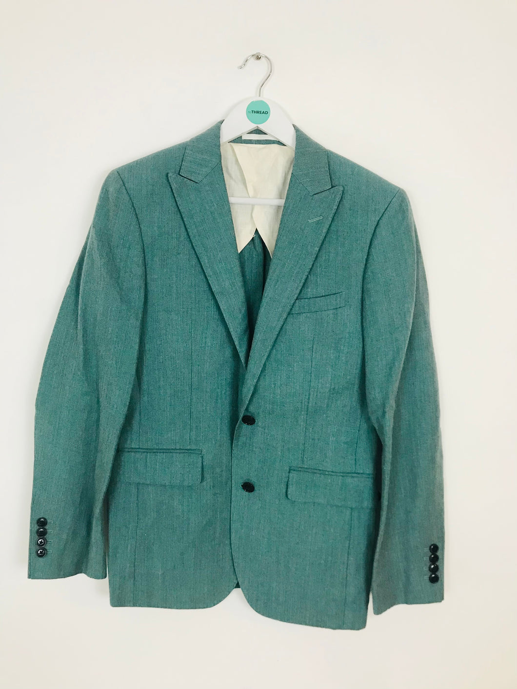 Reiss Men’s Fitted Linen Suit Jacket | S | Blue