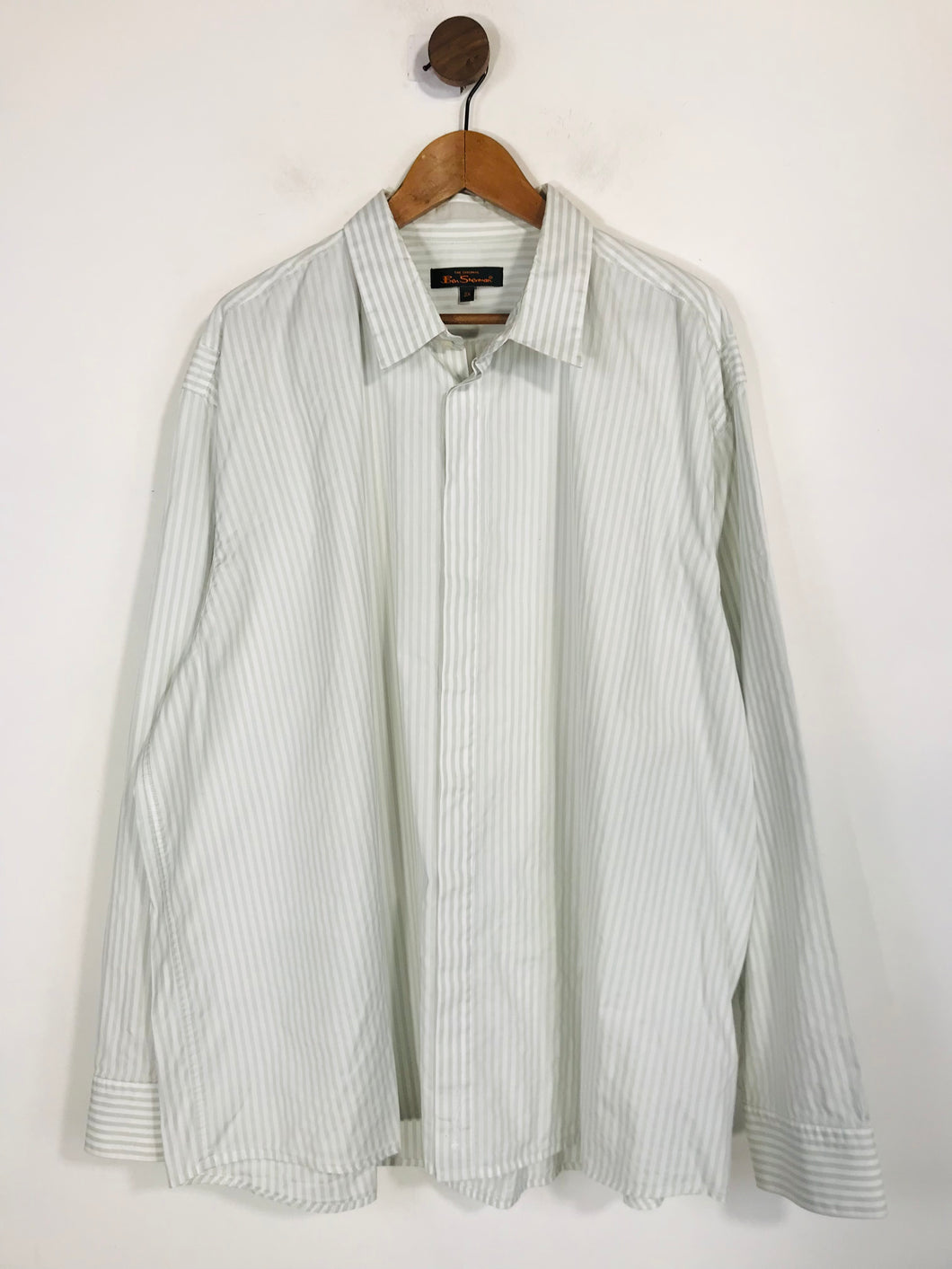 Ben Sherman Men's Cotton Striped Button-Up Shirt | 3XL | Green