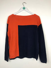 Load image into Gallery viewer, Ralph Lauren Womens Colour Block Knit Jumper | UK12 | Navy Orange
