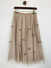 Load image into Gallery viewer, Darling Women&#39;s Embroidered Tulle A-Line Skirt | UK10 | Beige
