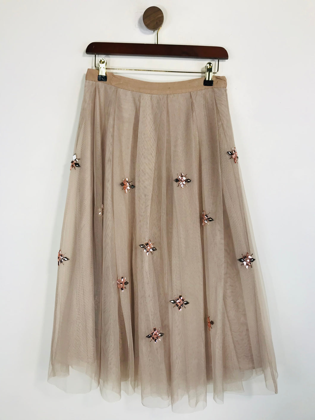 Darling Women's Embroidered Tulle A-Line Skirt | UK10 | Beige